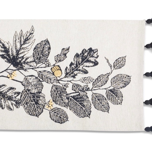 New! Thyme & Table settings napkins placemats & table runner Black Gold & white - Picture 5 of 11